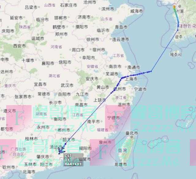 4月7日上午，一架美军飞机突然现身广东上空