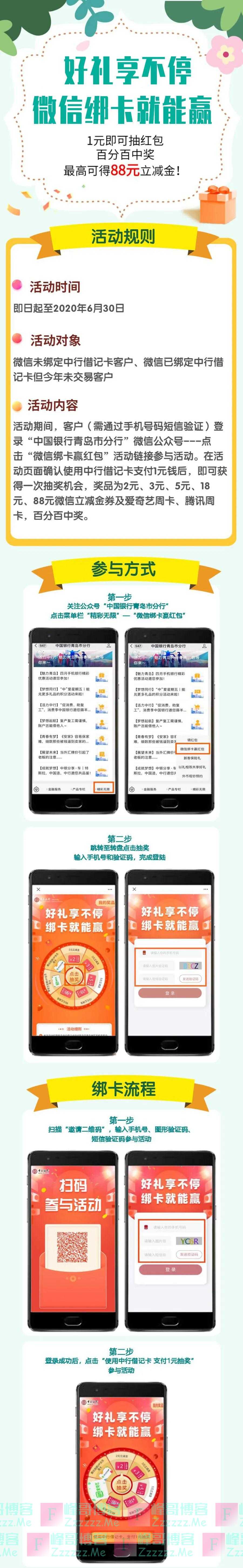 中国银行青岛市分行好礼享不停，绑卡就能赢（截止6月30日）