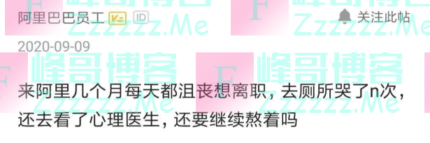 阿里程序员每天沮丧想离职！天天厕所哭！其他阿里员工深有感触！