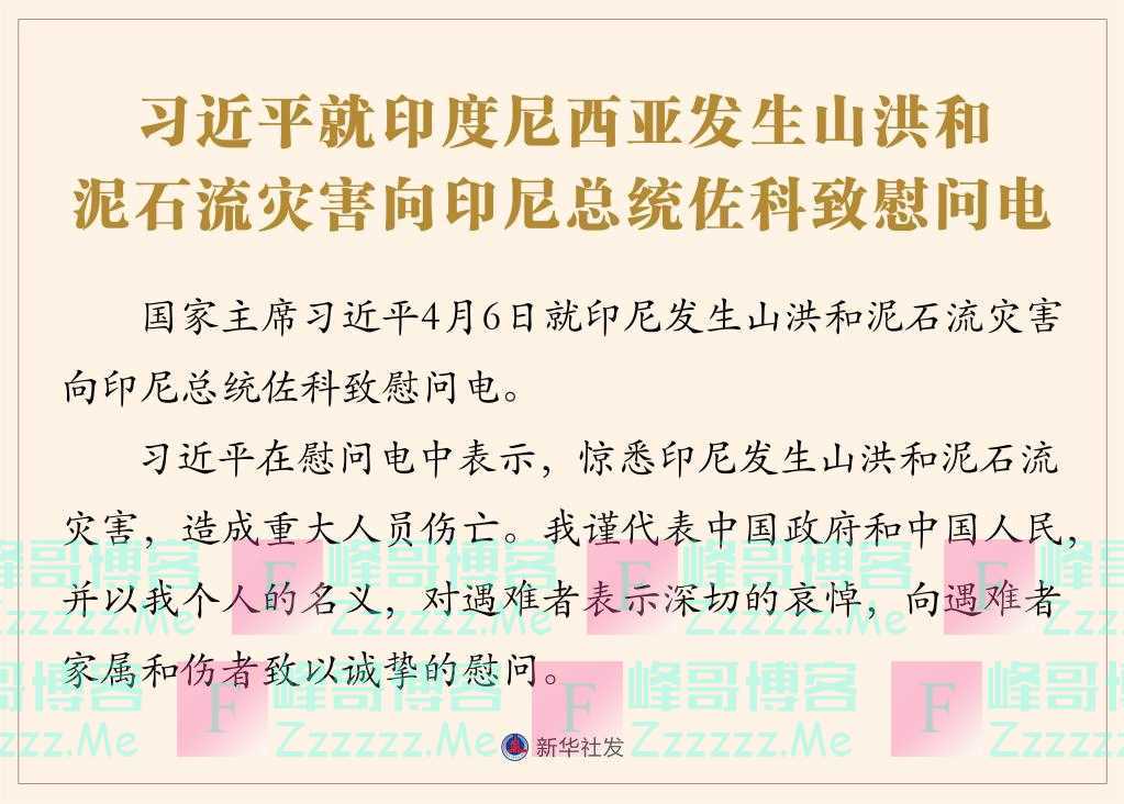 习近平向印尼总统佐科致慰问电