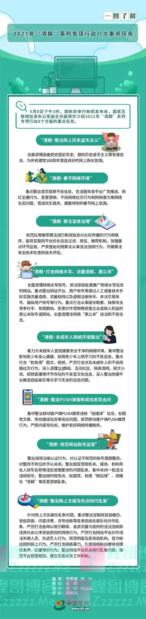 图解丨2021年“清朗”系列专项行动八大重点任务来了
