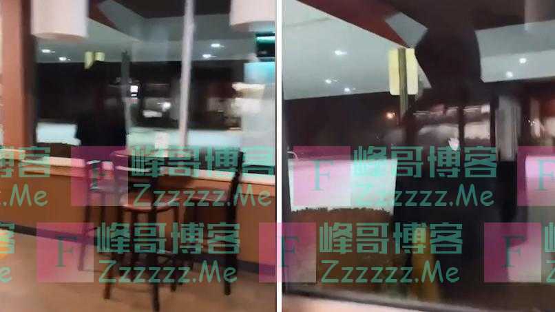 恐怖神秘人出现在餐厅窗外 女服务员边笑边拍视频