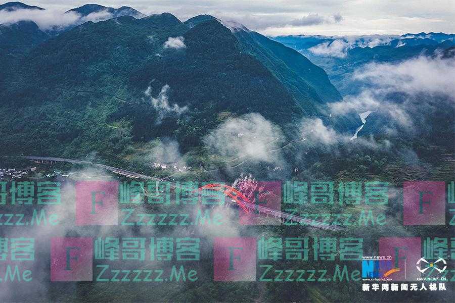 沿着高速看中国｜云雾中的渝湘高速细沙河特大桥