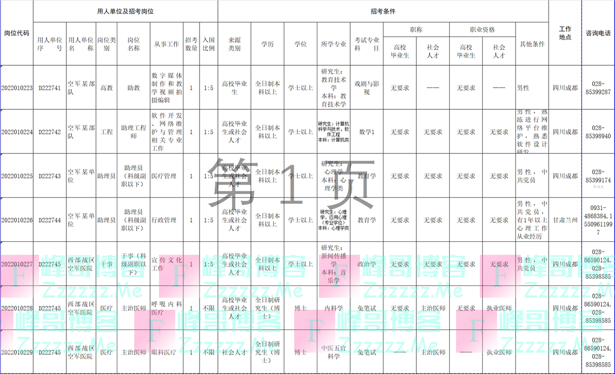 月平均工资9000元以上 西部战区空军面向社会公开招考文职人员