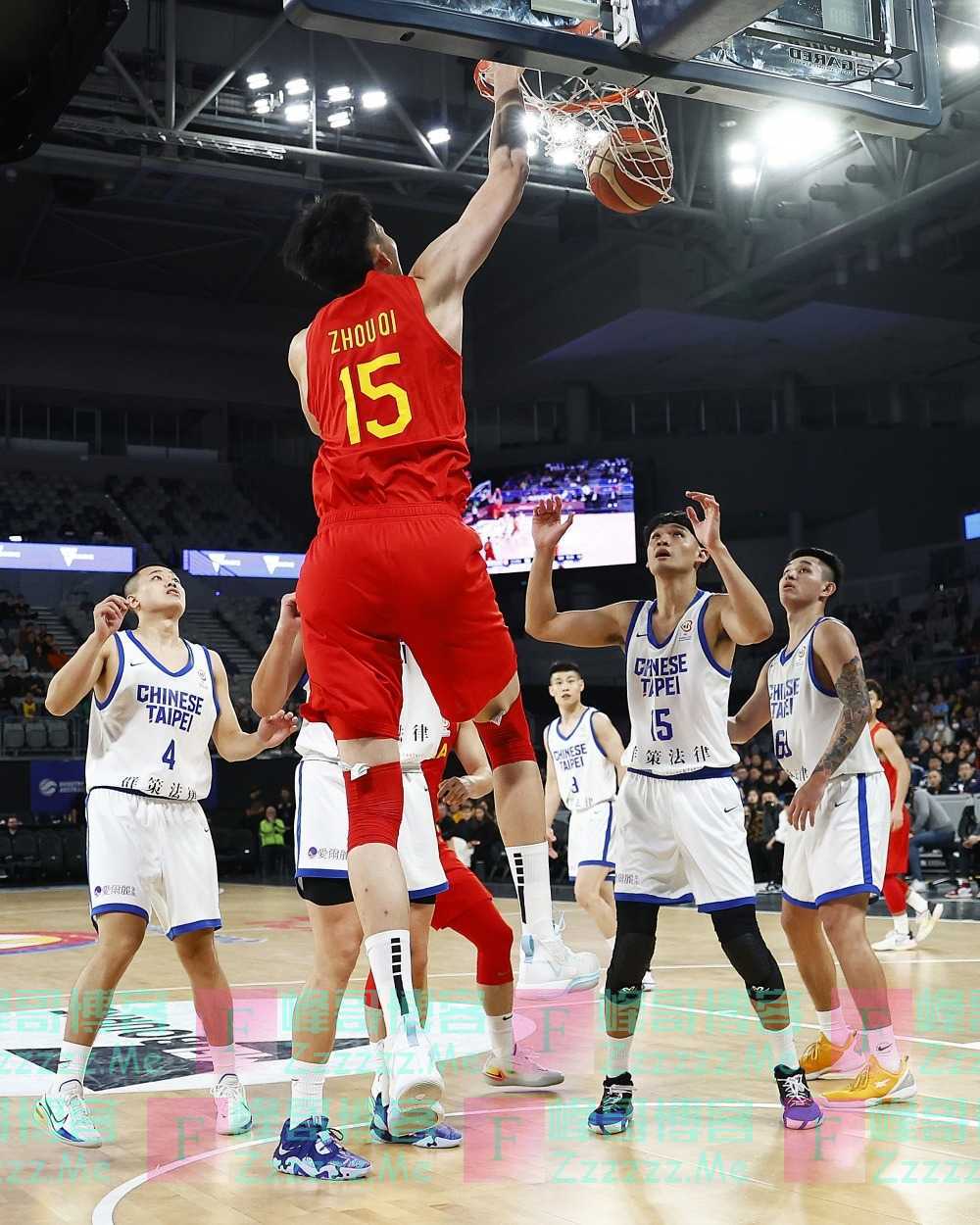 胡明轩26分周琦21分，中国男篮94:58大胜中国台北