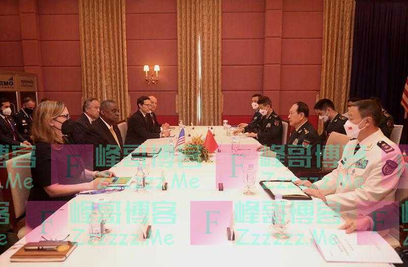 魏凤和与美国国防部长奥斯汀会谈