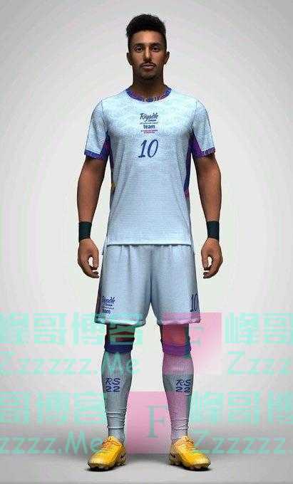 利雅得联队公布对阵巴黎球衣 浅蓝色为主领口处有纹饰