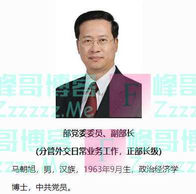 马朝旭任外交部分管日常业务工作的副部长 明确为正部长级