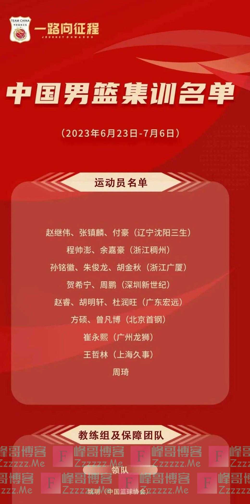 郭艾伦落选男篮集训，主教练：只有我和姚明肯定去世界杯