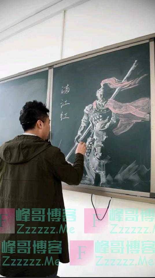 “粉笔马良”7分钟画出岳飞像，一段视频太惊艳了