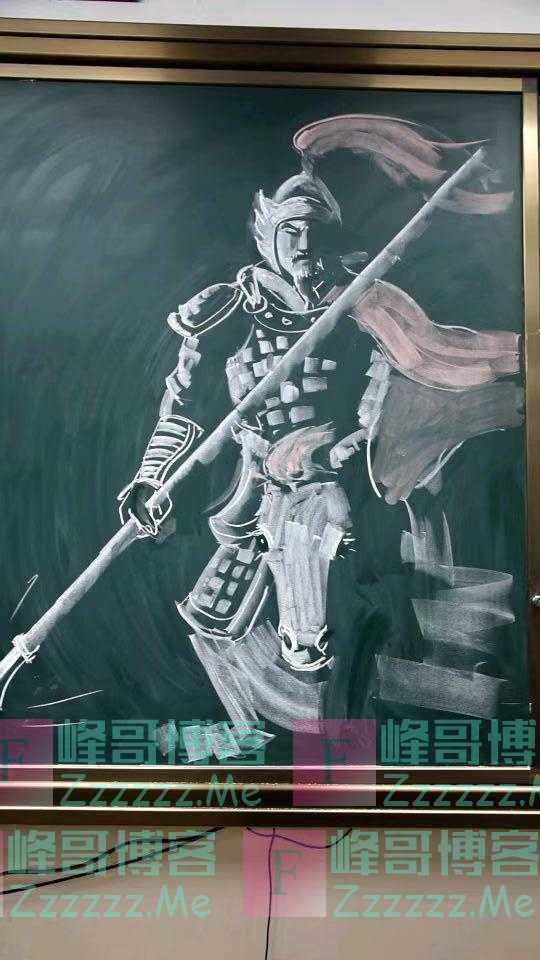 “粉笔马良”7分钟画出岳飞像，一段视频太惊艳了