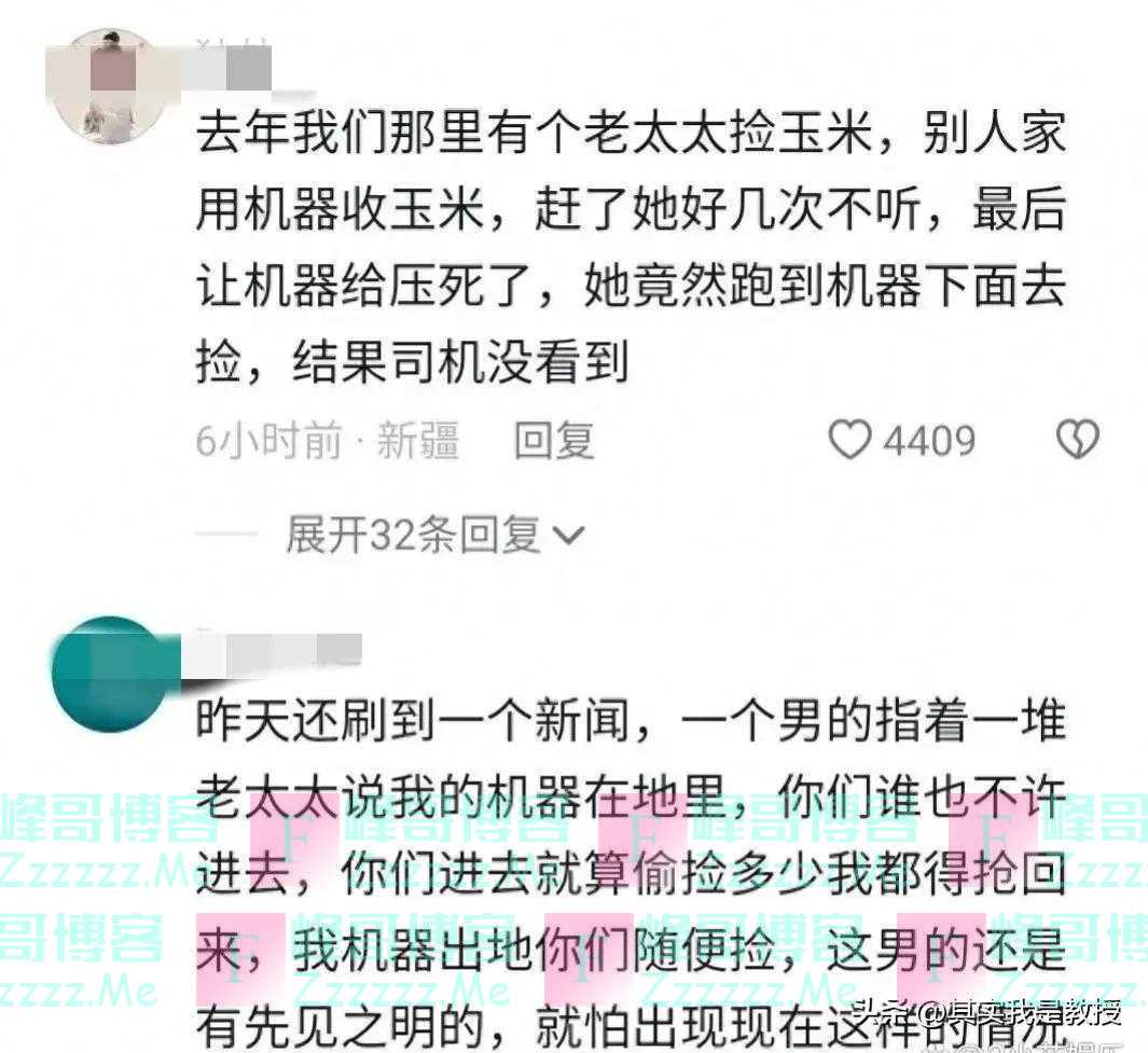 河南一老人捡花生被卷入收割机：老人被打成肉沫，司机或将坐牢！