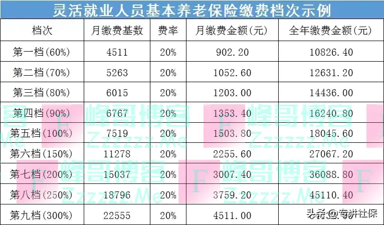 2024年灵活就业社保交多少钱？附缴费价格表
