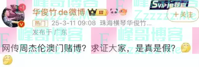 周杰伦豪赌7天，输光10亿和豪宅，还向黑帮借钱？微博CEO回应